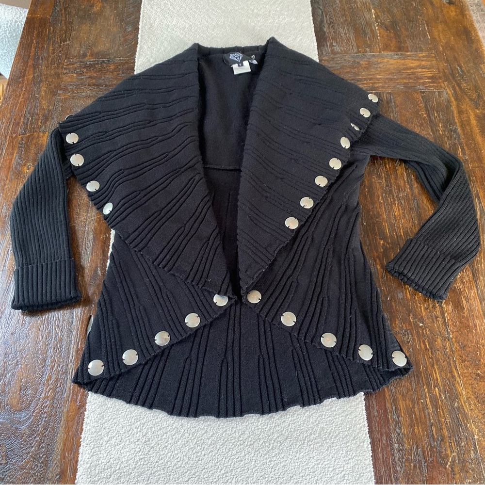 Vtg ‘Angel’ by Sabri Ozel Sweater/ Cardigan Italian Wool, S, silver buttons